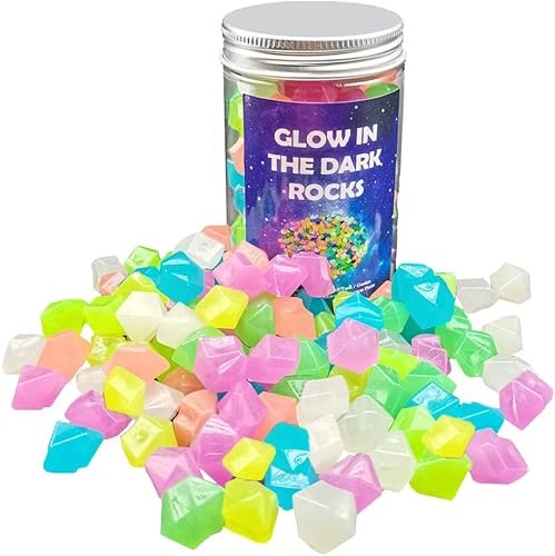 Miniatura 2 de Muzero Piedras que brillan en la oscuridad 100 piedras luminosas para rellenos de jarrones peceras acuarios rocas joyas falsas joyas de plástico