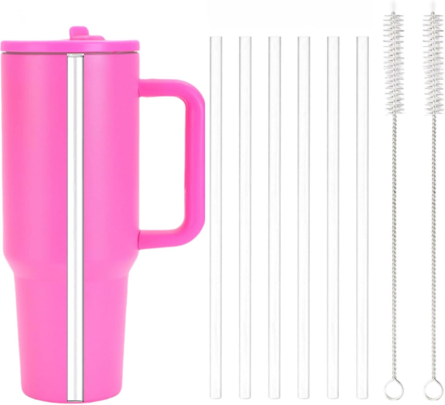 Replacement Straws for Hydrojug Traveler 32 oz, Reusable Plastic Straws with 2PCS Straw Cleaner Brushes Compatible with HydroJug Accessories