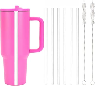 Replacement Straws for Hydrojug Traveler 32 oz, Reusable Plastic Straws with 2PCS Straw Cleaner Brushes Compatible with HydroJug Accessories