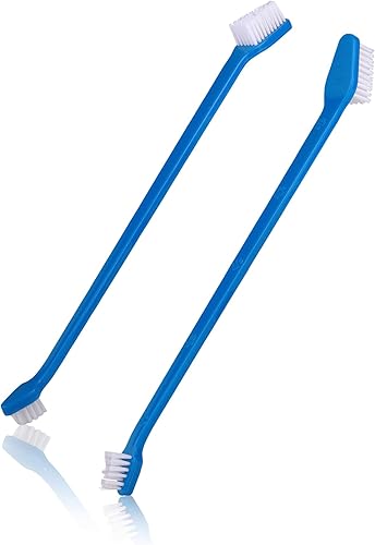 Pets First Cepillo de dientes para perros con cerdas más suaves, extra grande, largo de doble cara para dientes pequeños y grandes, juego de 2,