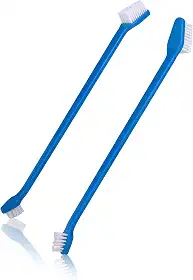 Pets First Escova de dentes para cães com cerdas mais macias, extra grande, dupla face para dentes pequenos e grandes – Conjunto de 2, azul. Fácil de usar profissionalmente