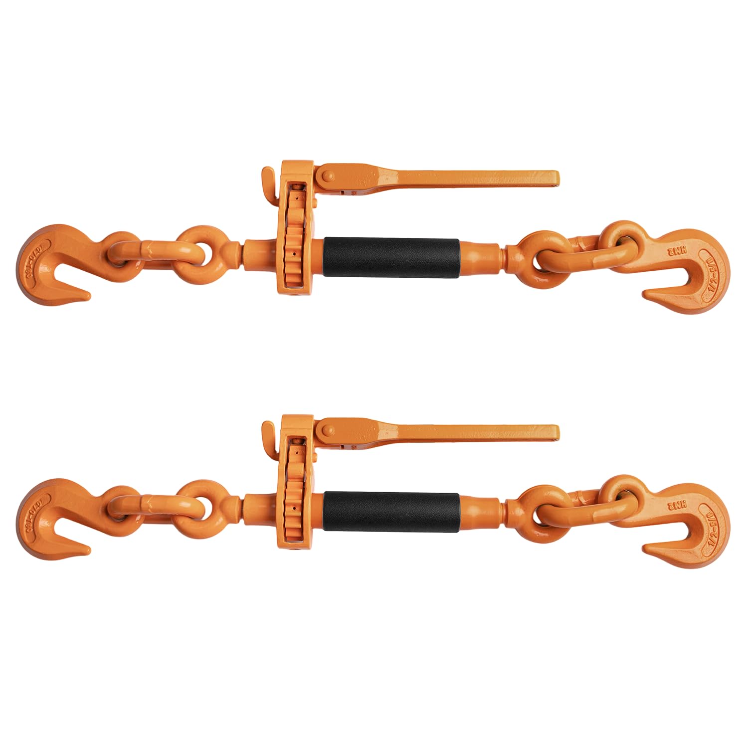 Raccoglitore a cricchetto con catena a cricchetto, confezione da 2 raccoglitori di carico, catena di grado 70 da 1/2" a 5/8", limite di carico di lavoro 3674 kg, resistente raccoglitore a cricchetto