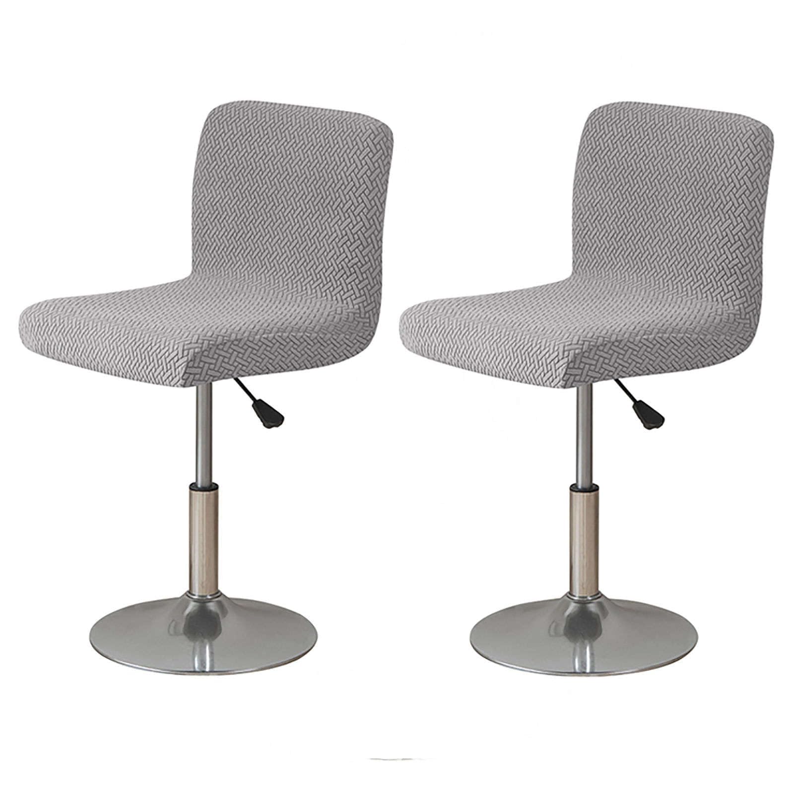 LIULIWEIFA Bar Stool Chair Covers Low Back Chair Slipcovers Stretch Modern Kitchen Dining Room Swivel Chair Covers Chair Protector for Bar Office Dining Chair,Gray,2pcs