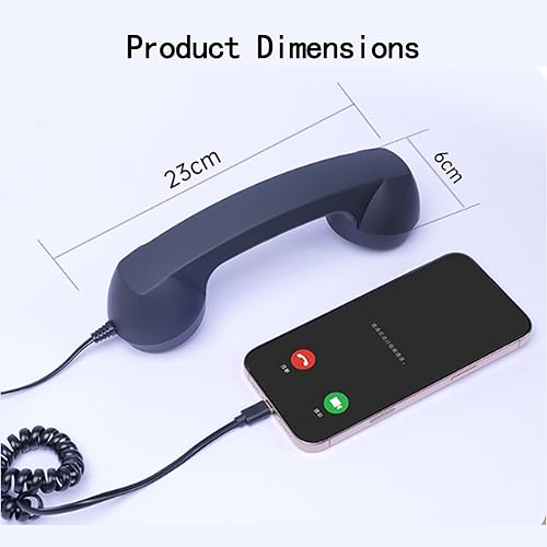 Miniatura 7 de Auricular de teléfono retro con cable, receptor de mango fijo estilo teléfono tipo C, receptor de teléfono para iPhone, para videoconferencias