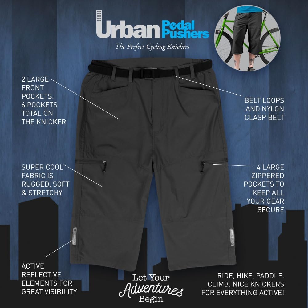 | Men's Multi-Sport Knickers | Urban Pedal Pushers | Loose Fit Activewear Cargo Capris