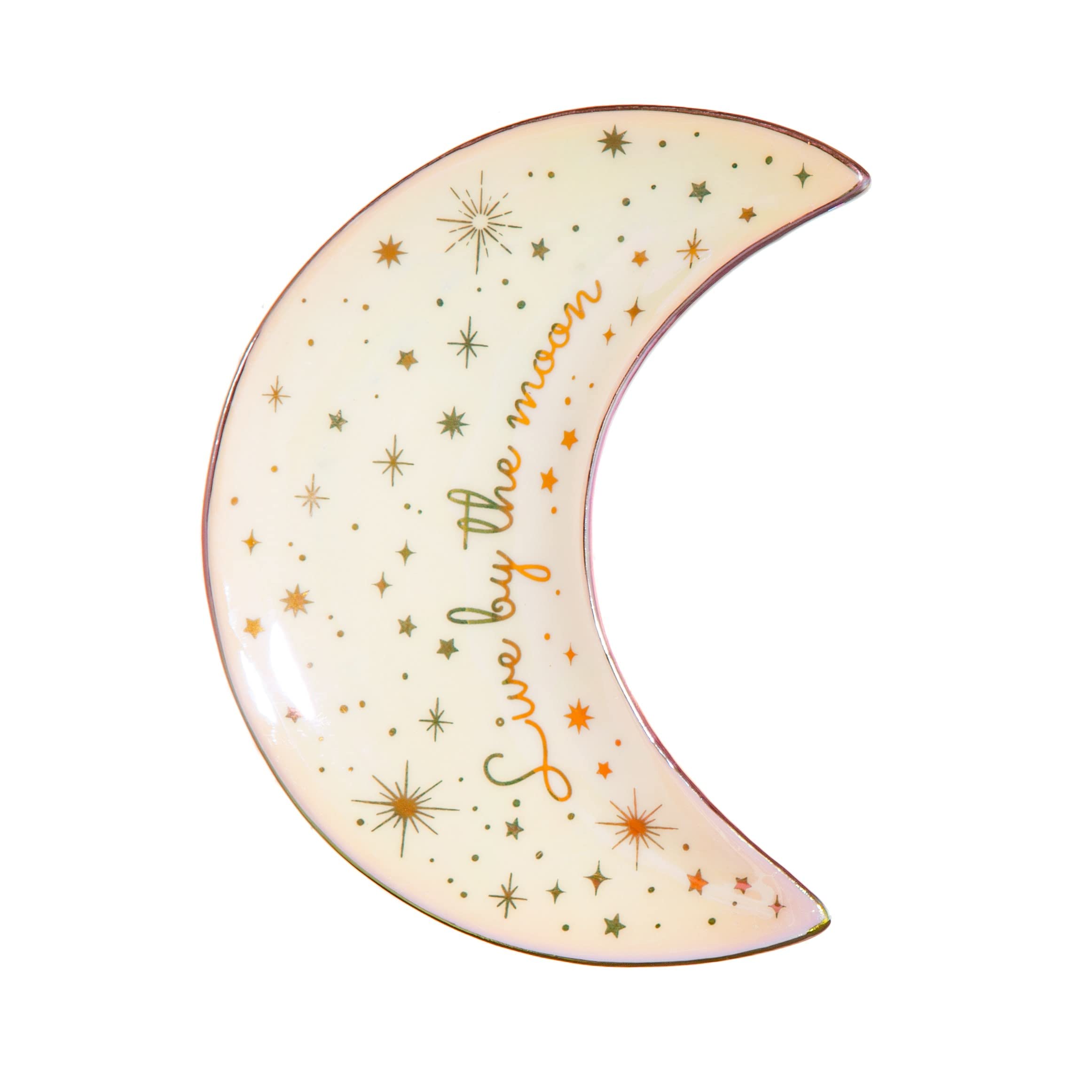 Sass & Belle White, Gold Moon Shaped Trinket Dish