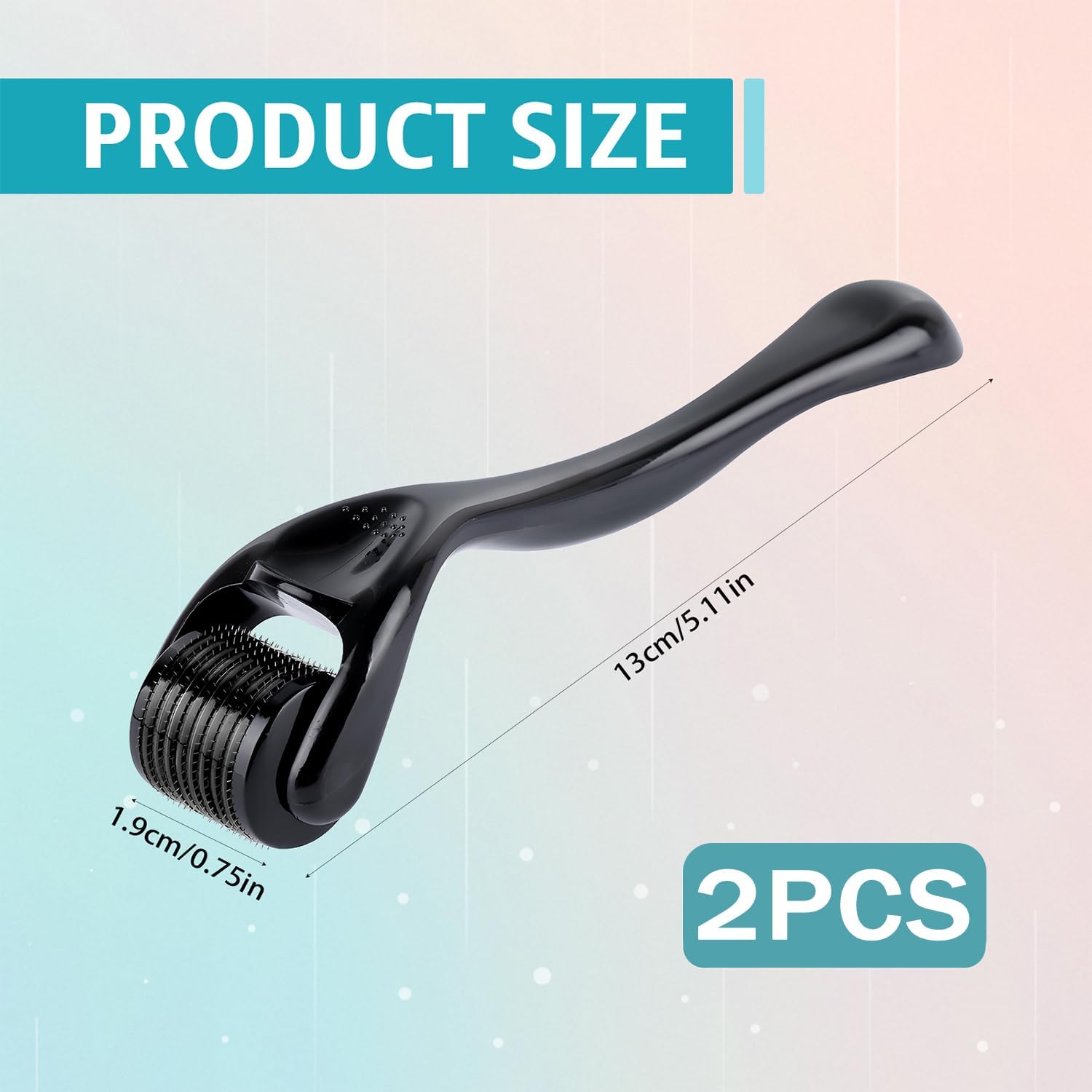 2 PCS Derma-Roller Microagujas, 0.5mm Rodillo Derma Rodillo de Afeitado Mikroneedling Derma-roller Cabello Pelo Barba Herramientas de Aseo para Anti-Edad Hombre Mujeres Profesional Microagujas