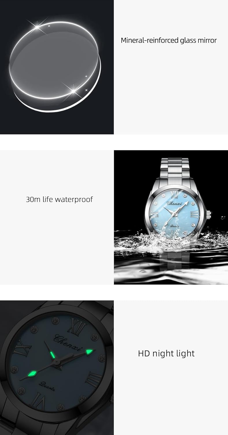 Gosasa Luxury Women's Watch Quartz Stainless Steel Casual Business Waterproof Luminous Dress Silver Bracelet Wrist Watches Reloj para Mujer - Image 5