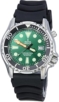 RATIO FreeDiver Helium Safe Dive Watch Stainless Steel Automatic Diver Watch 1000M Water Resistant Diving Watch for Men