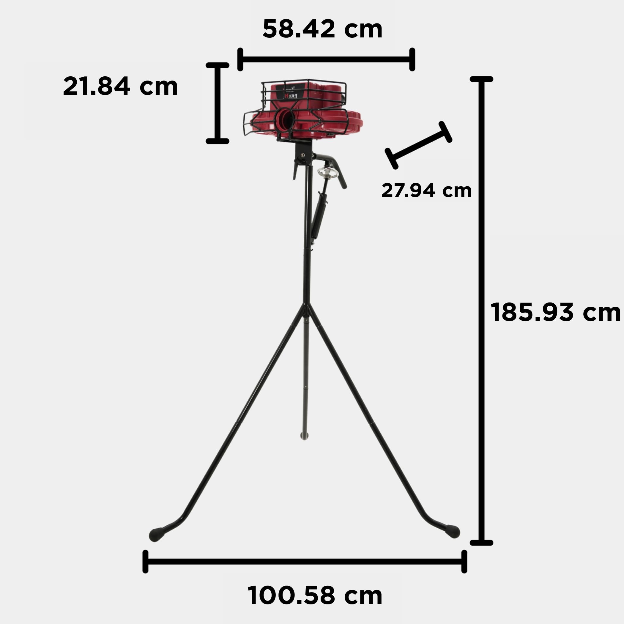 Furlihong 737BHA Lanzadora 2 en 1 para Béisbol y Críquet – Ángulo y Velocidad Ajustables, Ruedas Dobles, 30–95 mph, Lanza Varios Tipos de Pitches, Incluye 3 Pelotas