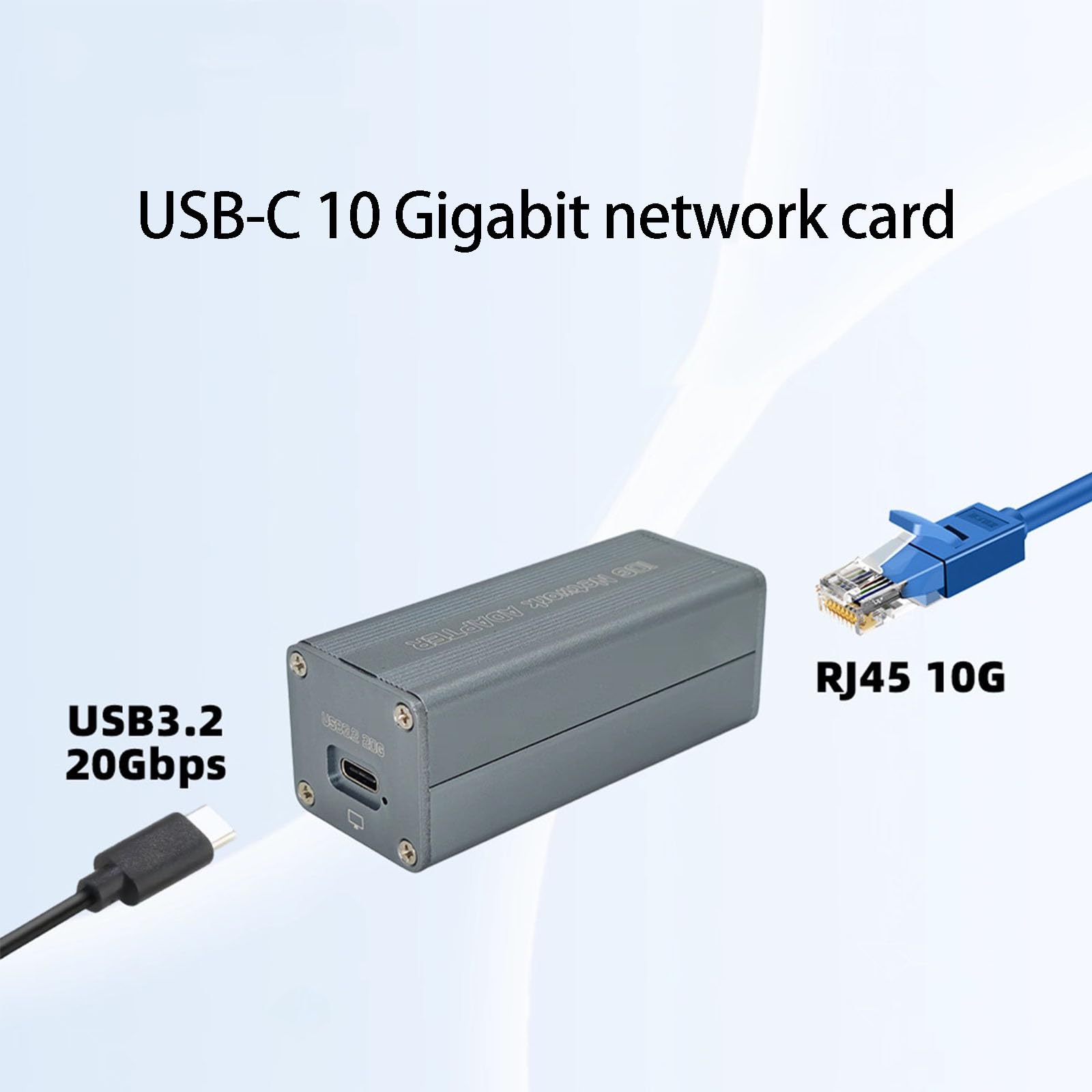 Dongle Ethernet USB C con corpo compatto da 7, 9 X 3, 1 X 2, 9 cm
