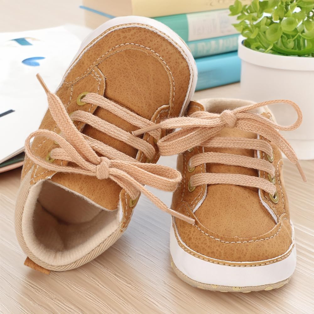 CENCIRILY Baby Boys Girls High Top Sneakers Soft Soles Anti Skid Infant Ankle Shoes Toddler Prewalker First Walking Crib Shoes - Image 5