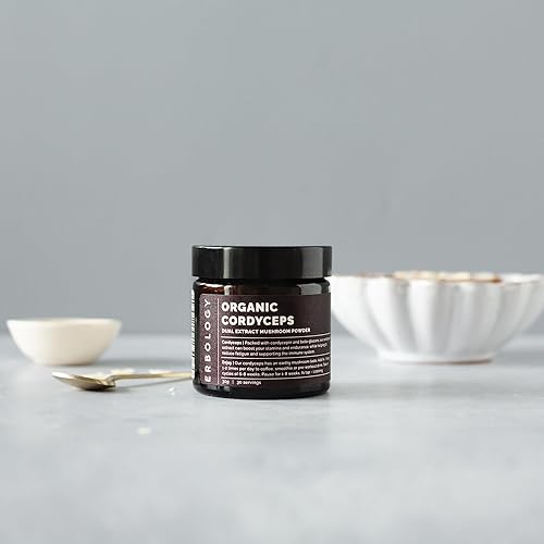 Miniatura 3 de Erbology Cordyceps Organic Dual Extract Powder 30 porciones 32% beta-glucanos y cordycepin 7.1mgg Energía y rendimiento Pequeño lote Cultivado