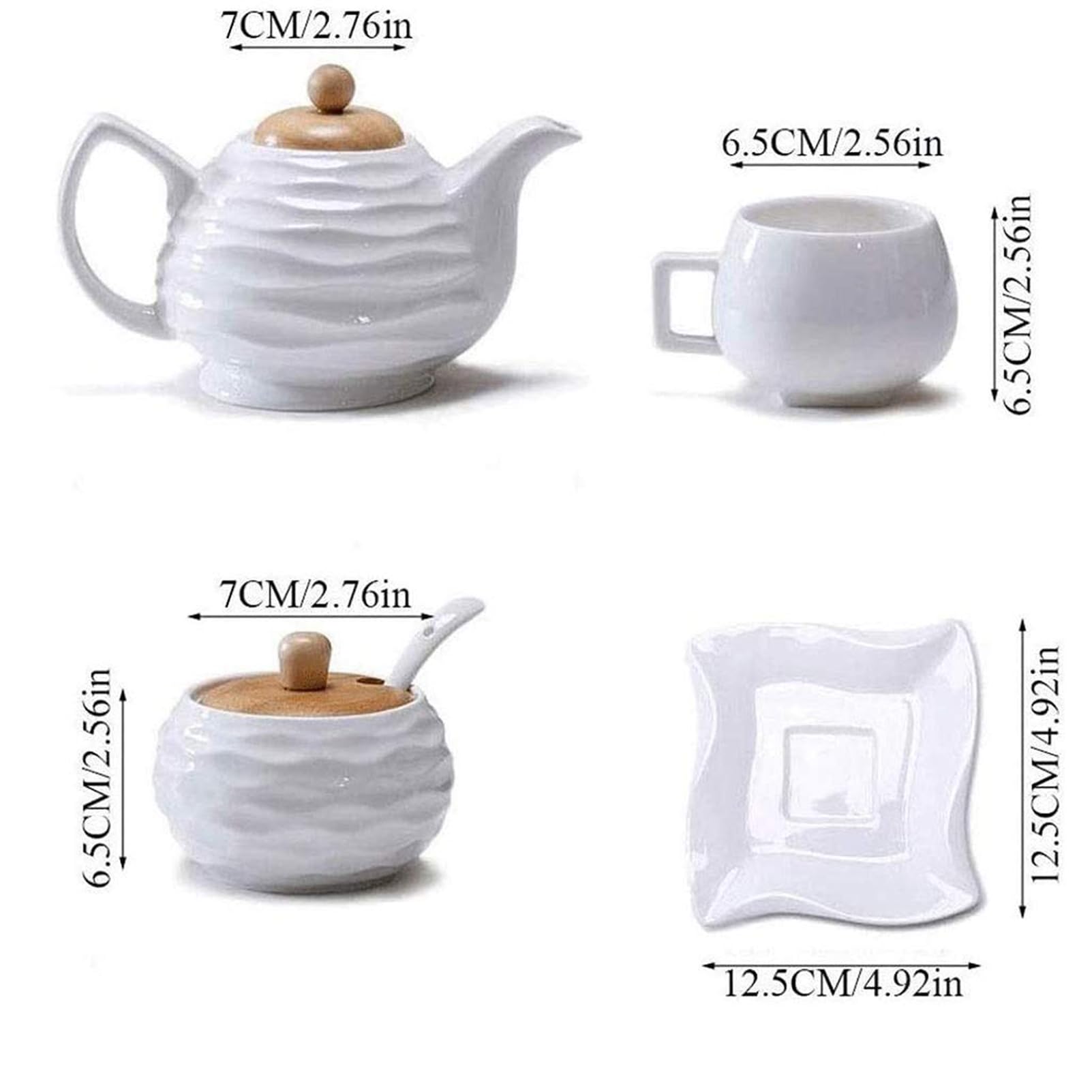 FOTN Kaffeetassen-Set, 16 Stück, europäische Keramik, reinweiß, sehr schlicht, Nachmittagstee-Set, Teetasse, Kaffeetassen, Geschenkset, Hochzeit, Muttertag, Zuhause, Büro