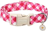 Vista 41 de DOGWONG Collar de Algodón para Perro, Collar de Perro de Cuadros Azules Resistente, Collar Suave y Duradero para Perro Macho, Lindo Collar de Boda