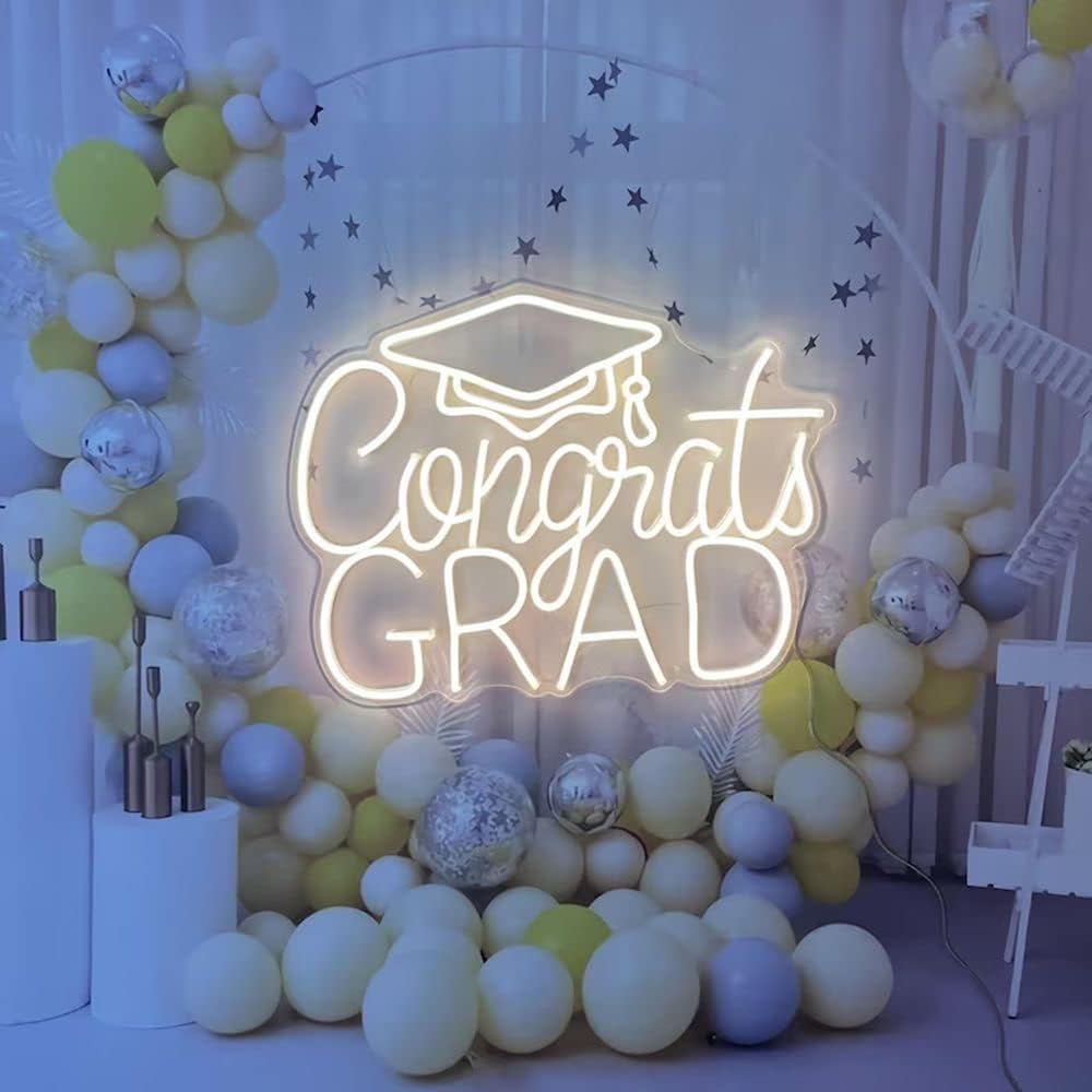 AMANYMXOK Congrats Grad Neon Sign Personalized Congrats Graduation Led ...