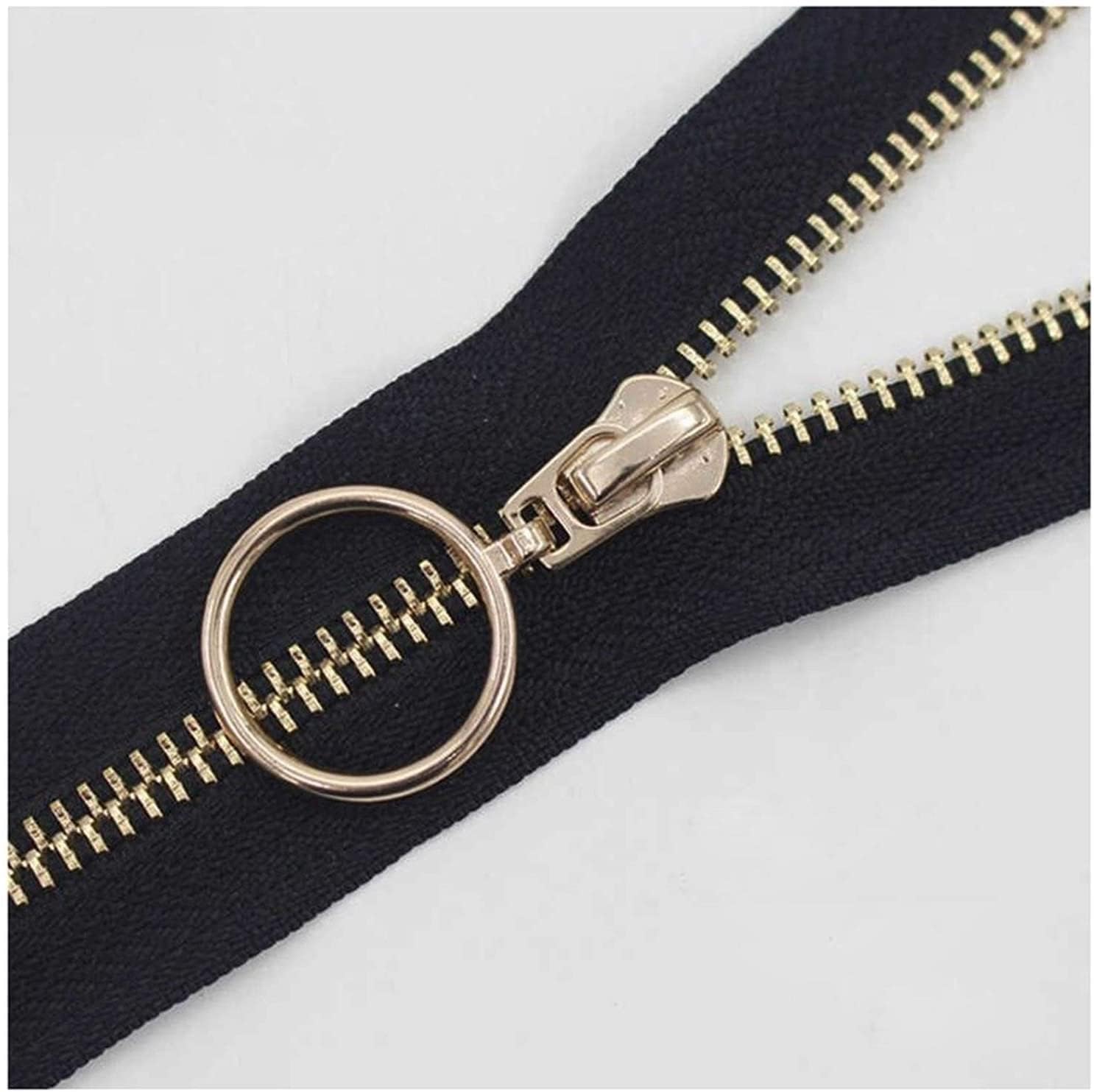 Open Ended Zip,Zips for Sewing, Closed End Zip Fasteners, Close-End 15-45cm Zipper, 1pcs for Sewing Zip Garment Accessories #5 Zipper (Color : Black Gold Tooth, Size : 25cm) (Color : Blac (Color : Bl