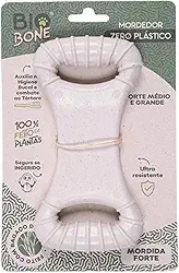 Mordedor Natural Biobone Osso Brinquedo Cães Roer Cães Médio Mordida Forte Fibra de Cana de Acúcar sem plático