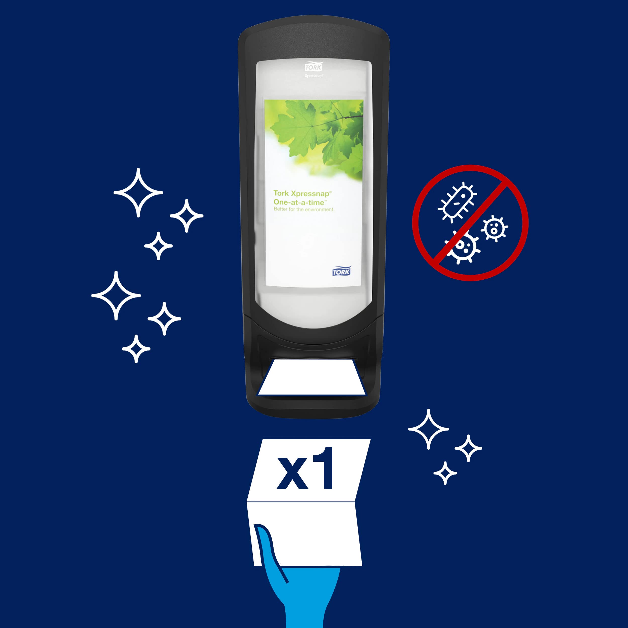 Tork Xpressnap 272211 Dispensador de servilletas vertical / Ideal para restaurantes / Sistema N4 / Negro