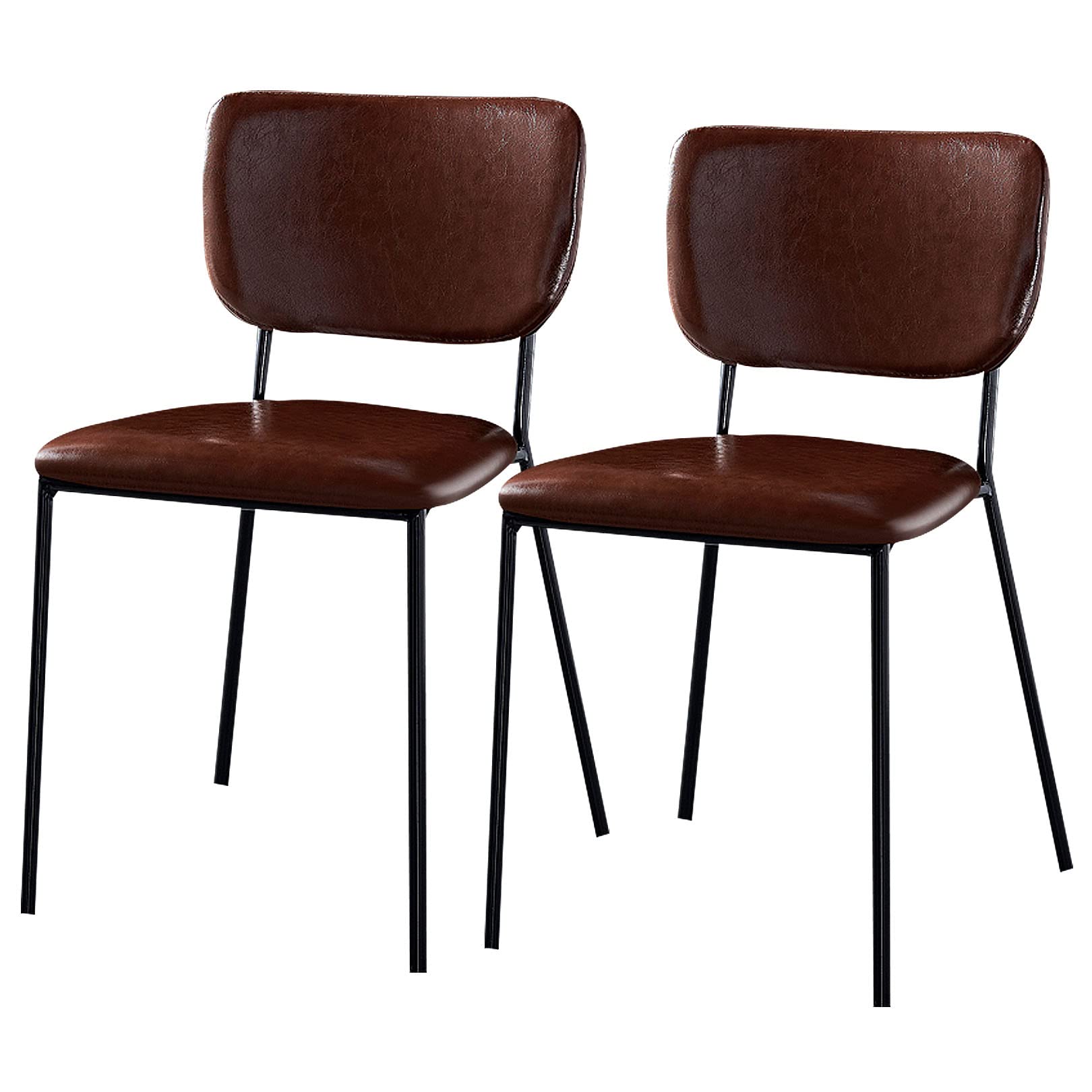 Chaise de salle à manger design en similicuir avec piétement robuste