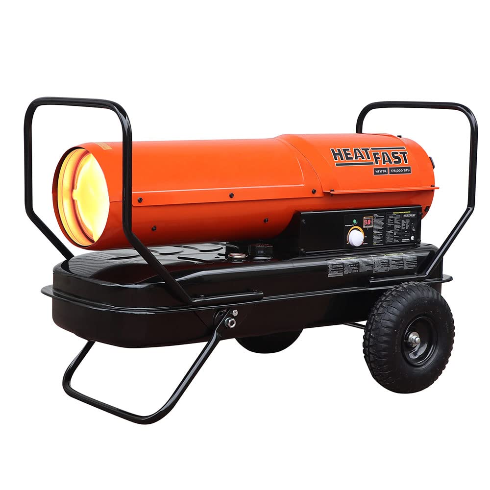 Amazon.com: HeatFast HF175K Portable Home, Jobsite, Construction Site Forced  Air Kerosene/Diesel Salamander Torpedo Space Heater with Thermostat  Temperature Control, 175,000 BTU, orange, Large : Home u0026 Kitchen