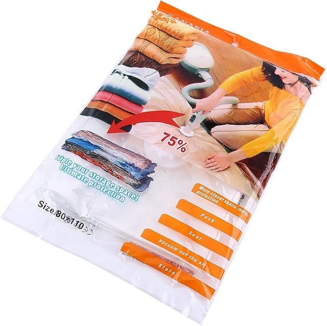 Vacuum Storage Bags,Pack of 2Space Saver Seal Bags Premium Practical Large Vacuum Compressed Storage Bags Package Organizer Reusable Compression Tool (60*80)