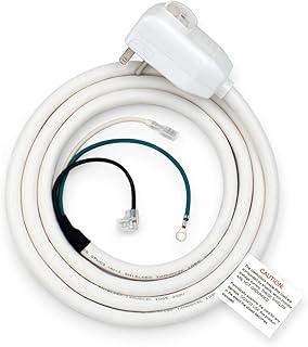 Baomain 7.5FT Leakage Current Detection Interrupter Replacement LCDI Power Cord Plug for Air Conditioner 120 VAC 10 Amp 1200W 60Hz UL Listed White (1 Pack)