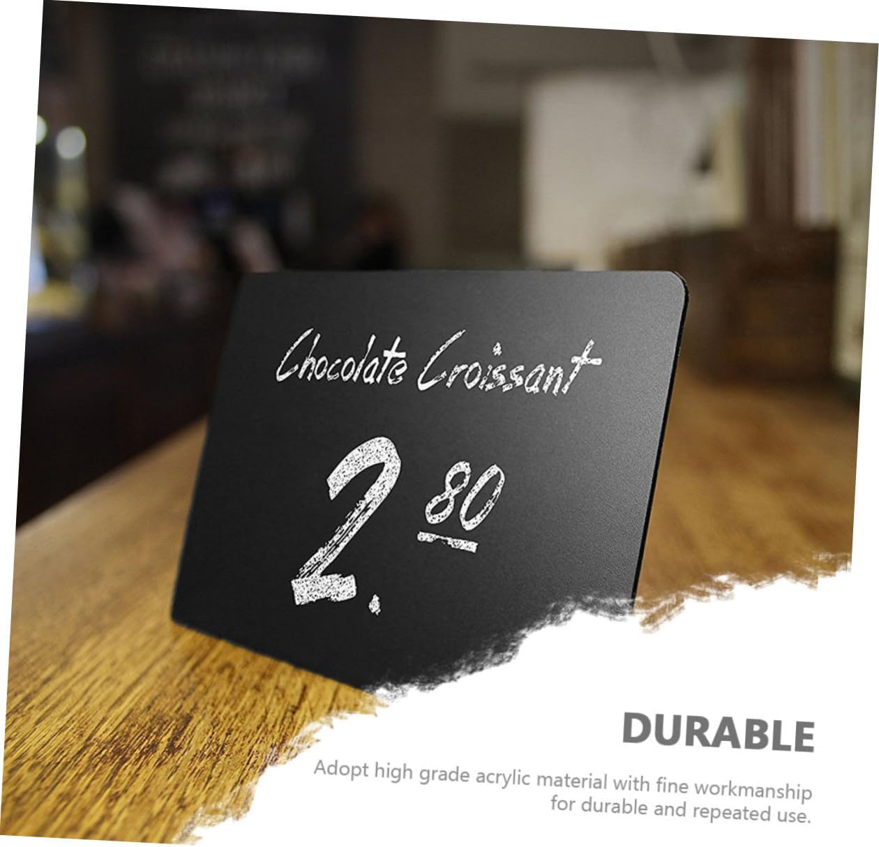 Unomor Acrylic Blackboards 12pcs Set with Marker, Erasable Small Chalkboard Signs for Wedding Party Table Decor, Desktop Memo Writing Boards, Black Display Boards for Home and Event Use