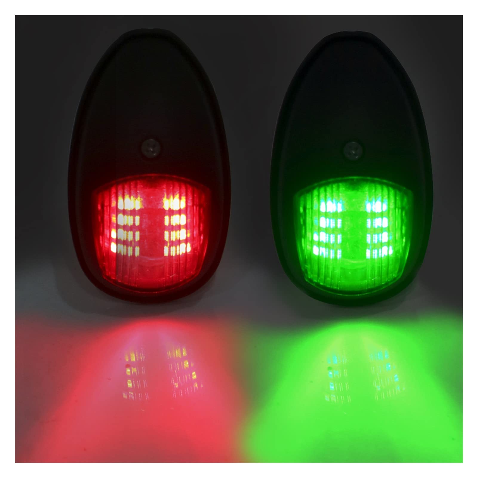 2PCS LED Luz de navegación 1 0V-30V Lámpara advertencia señal a prueba agua la luz del lado puerto estribor for furgoneta remolque camión yates marinos Para navegación y pesca.(Bianco)