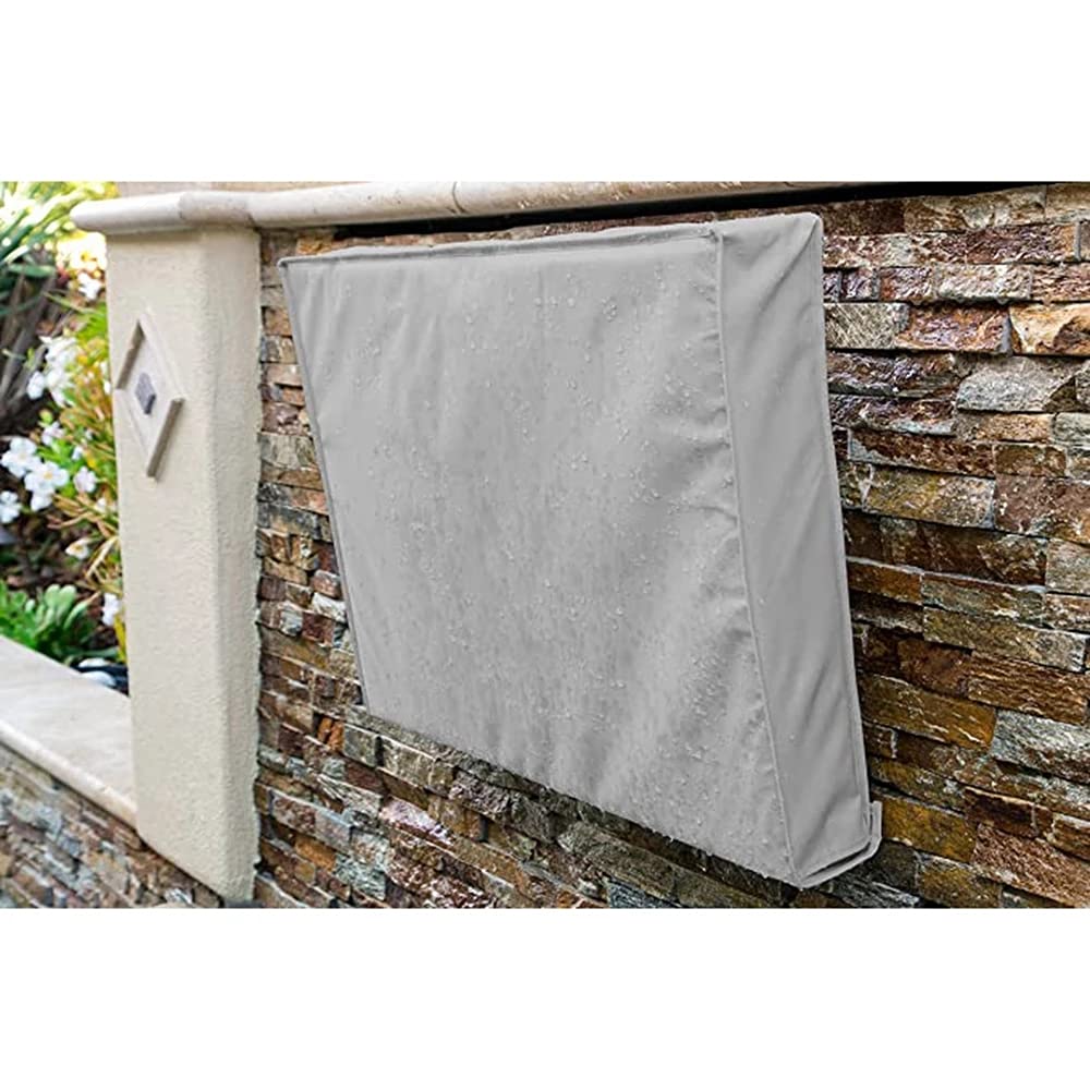 Funda TV Exterior,Funda TV Cubierta de TV de Patio al Aire Libre de jardín TV a Prueba de Intemperie Beige 32 "36" 40 "46" 50 "55" 60 "65" Proteja la Pantalla de TV(2,FOR 46 48inch TV)