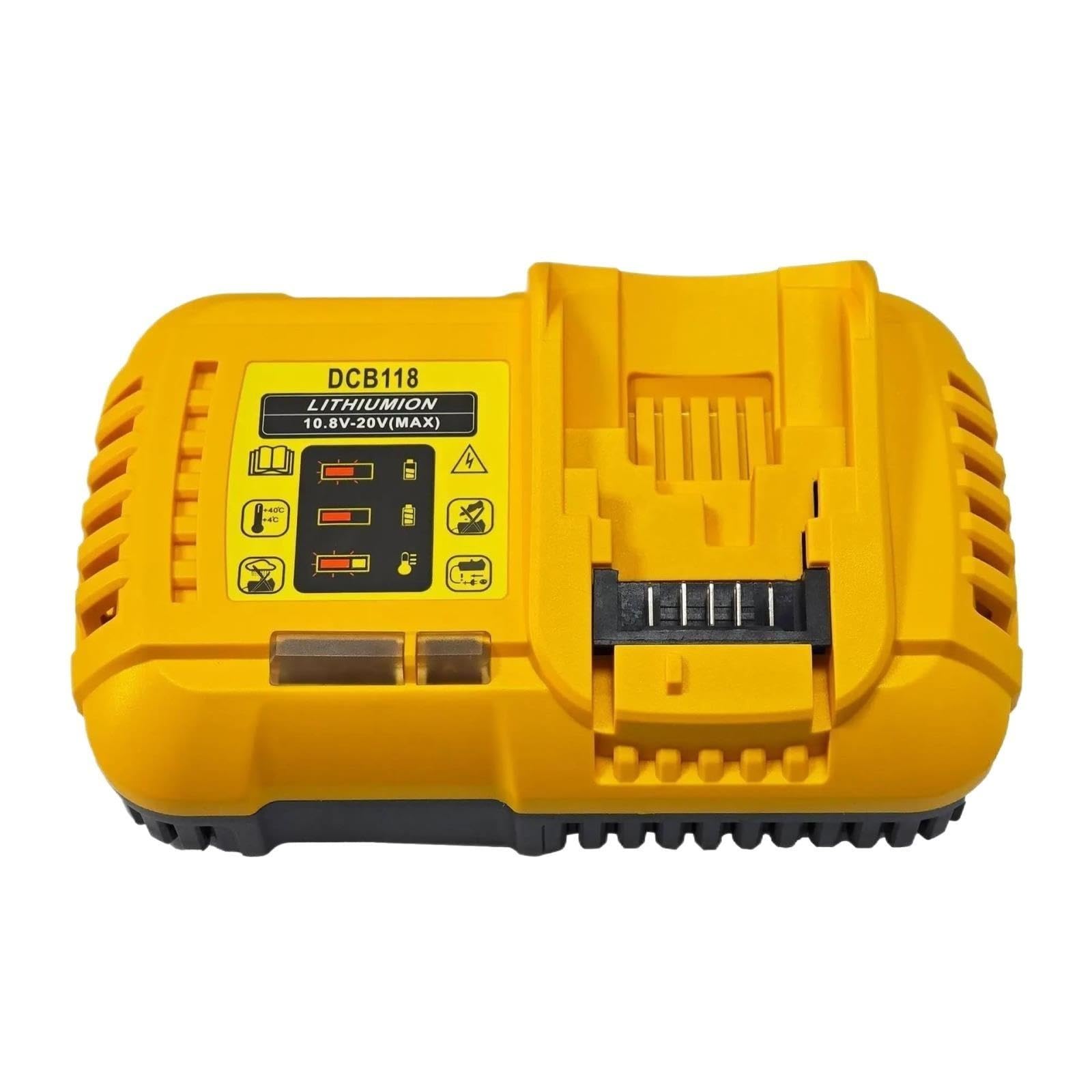 Caricabatteria For Trapano Elettrico, Compatibile Con Dewalt, DCB118 20V 6A | Caricatore Rapido Batteria Al Litio Utensili Elettrici Caricatore Rapido Trapano Elettrico Con Ventola(PSE)