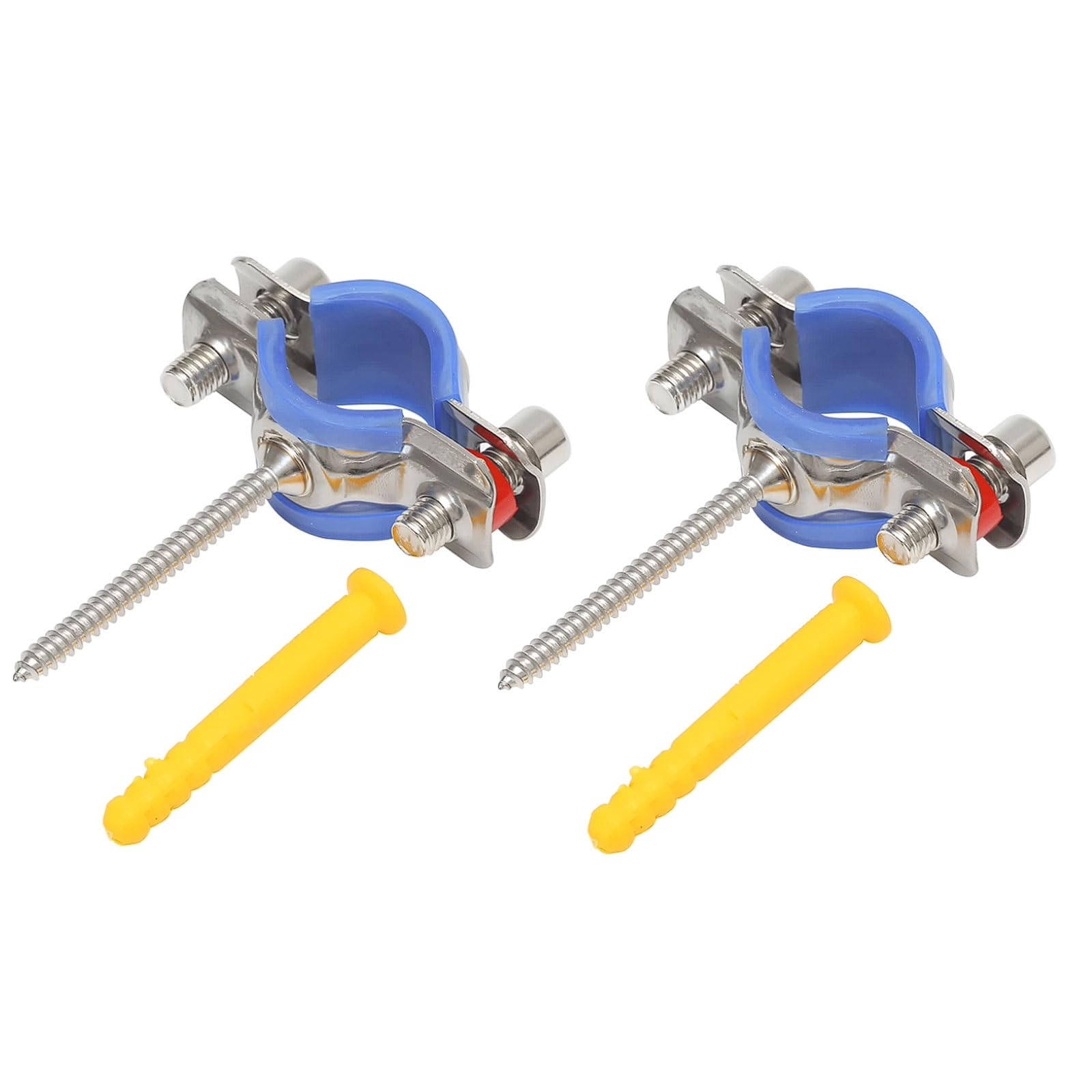 304 Stainless Steel Pipe Clamp with Expansion Bolt 2 Pack Water Support Clip for 30-34mm to 51-57mm Pipes(Blu,【Φ48-51】)