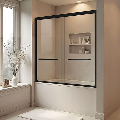 Bathtub Shower Door, 56-60" W x 58" H Sliding Shower