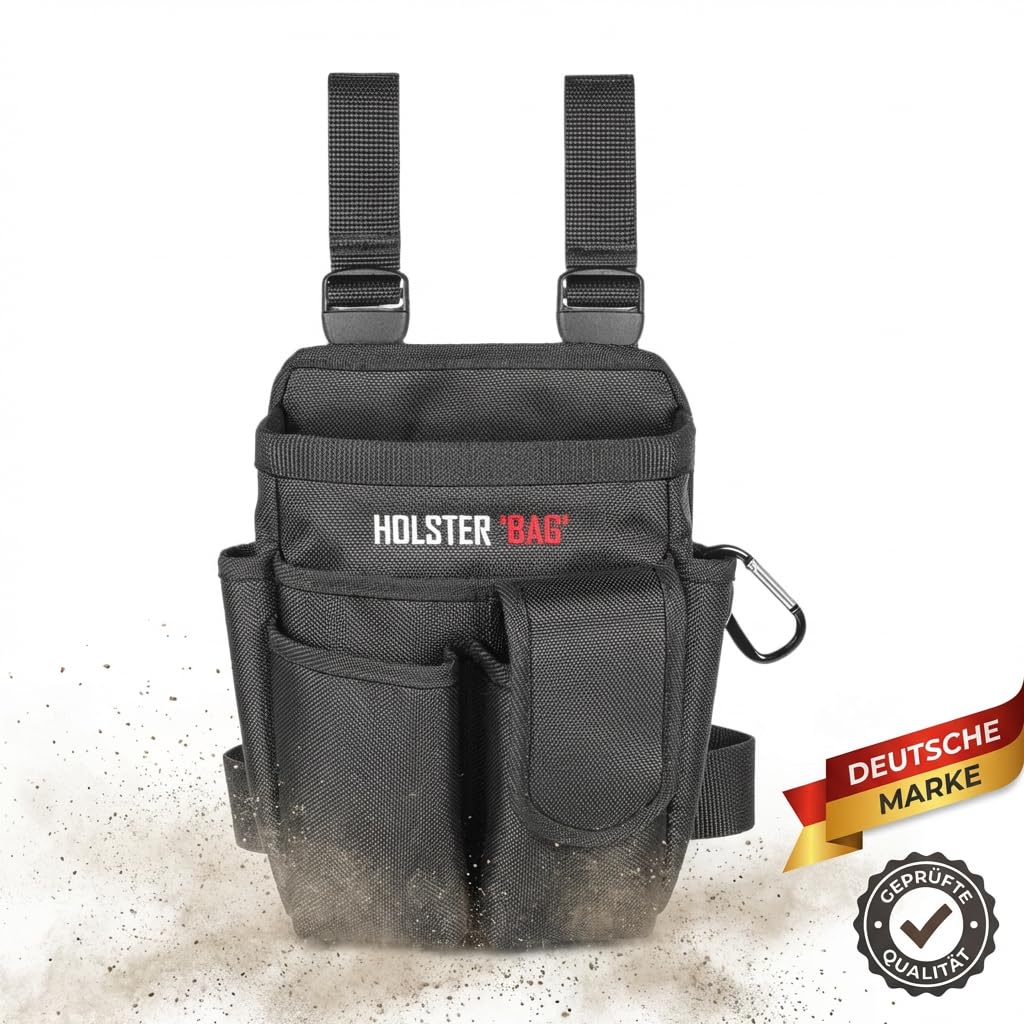 Holster Bag – Robuste Werkzeugtasche Gürtel | Gürteltasche für Elektriker, Handwerker, Bauarbeiter, Zimmerer & Heimwerker | Praktischer Werkzeug Organizer