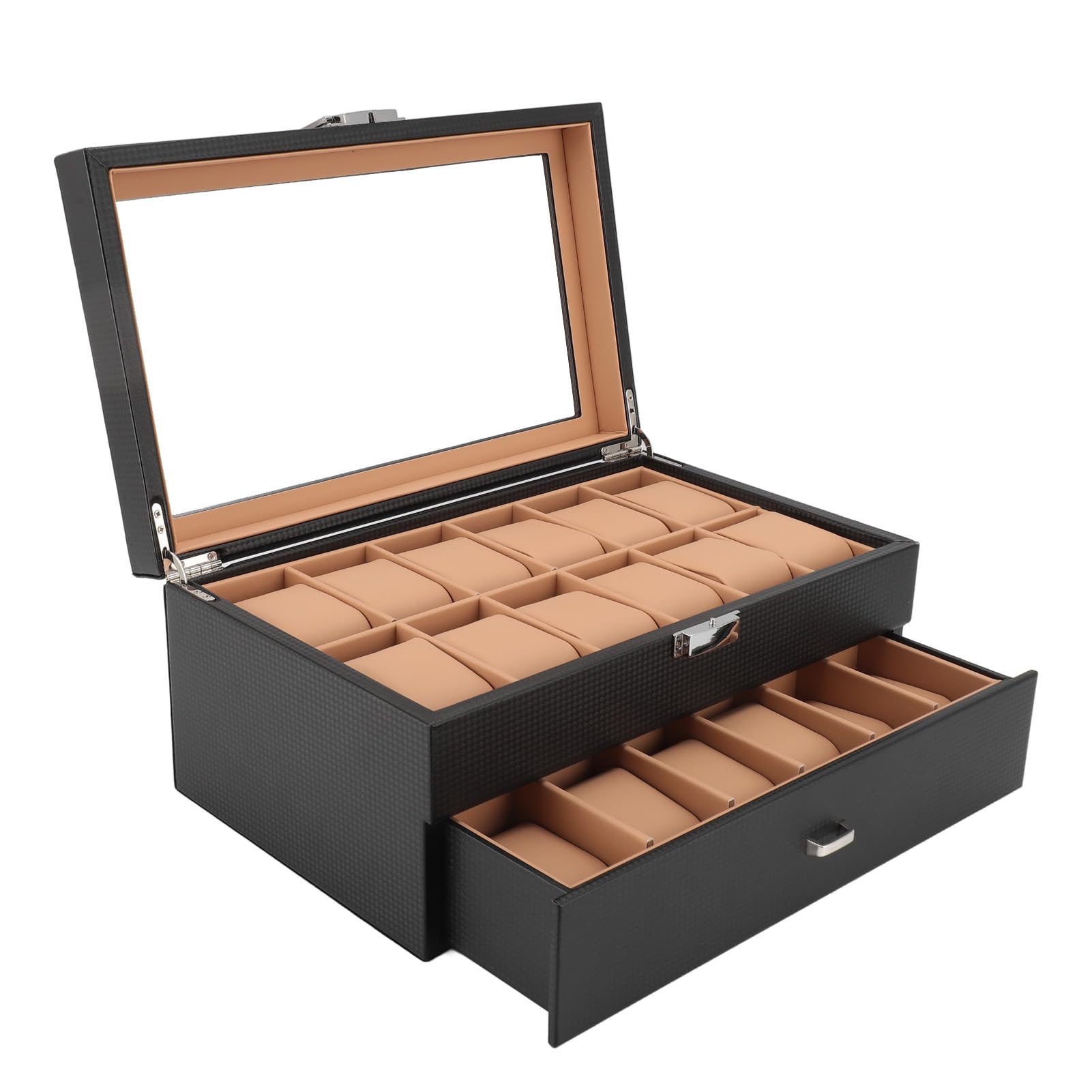 Scatola Porta Orologi In Vernice In Legno A 24 Slot, Organizer Per