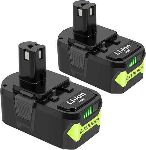 Paquete de 2 baterías de repuesto de 5000 mAh para batería Ryobi de 18 V P103, P105, P108, compatible con herramientas eléctricas inalámbricas Ryobi disponible en Yaxa Colombia