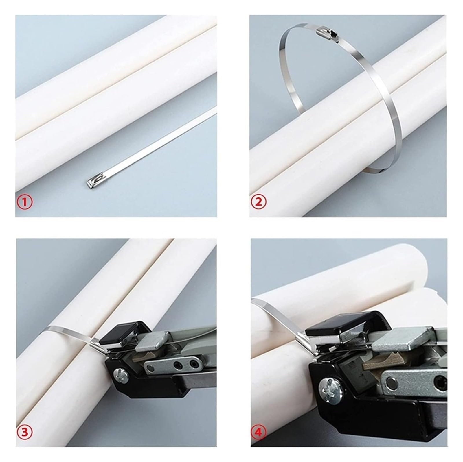 Fascette Metalliche 7,9x100-350mm 10/30/50 Pz | Fascette fermacavi autobloccanti in acciaio inossidabile color argento for ambienti difficili(7.9x300mm,30PCS)