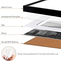 Vista 7 de Homso Marco de póster A1 en color negro, tablero fino de metal A1 con plexiglás acrílico para fotos A2 con paspartú o 23.4 x 33.1 pulgadas sin