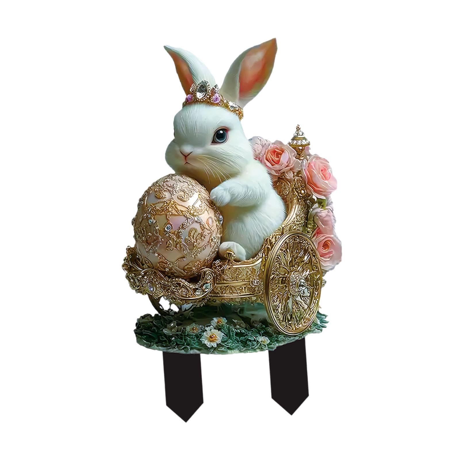 Easter Garden Stake Patio Bunny for Backyard Fence Spring-image-24