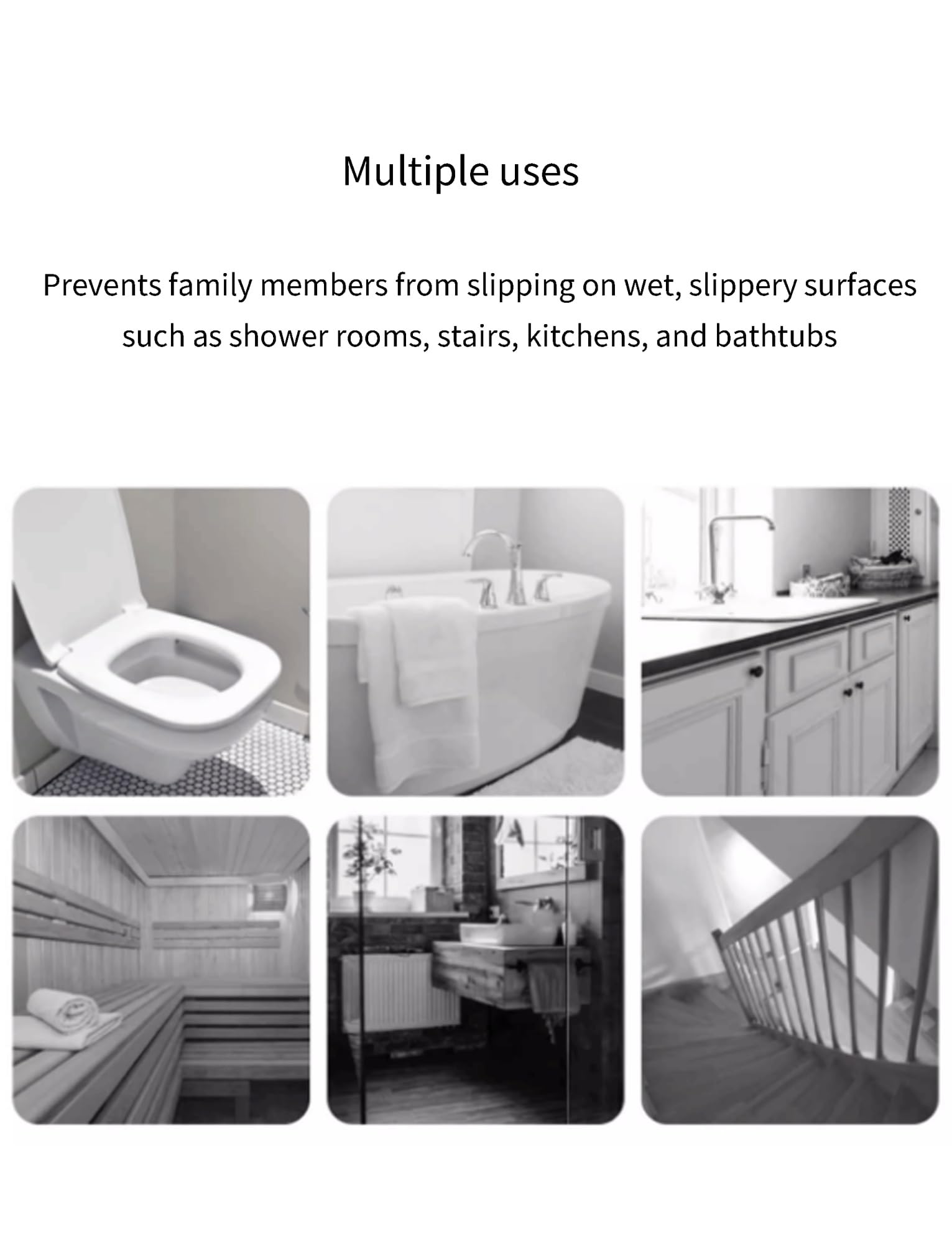 Tiras autoadhesivas transparentes antideslizantes para escaleras y baños