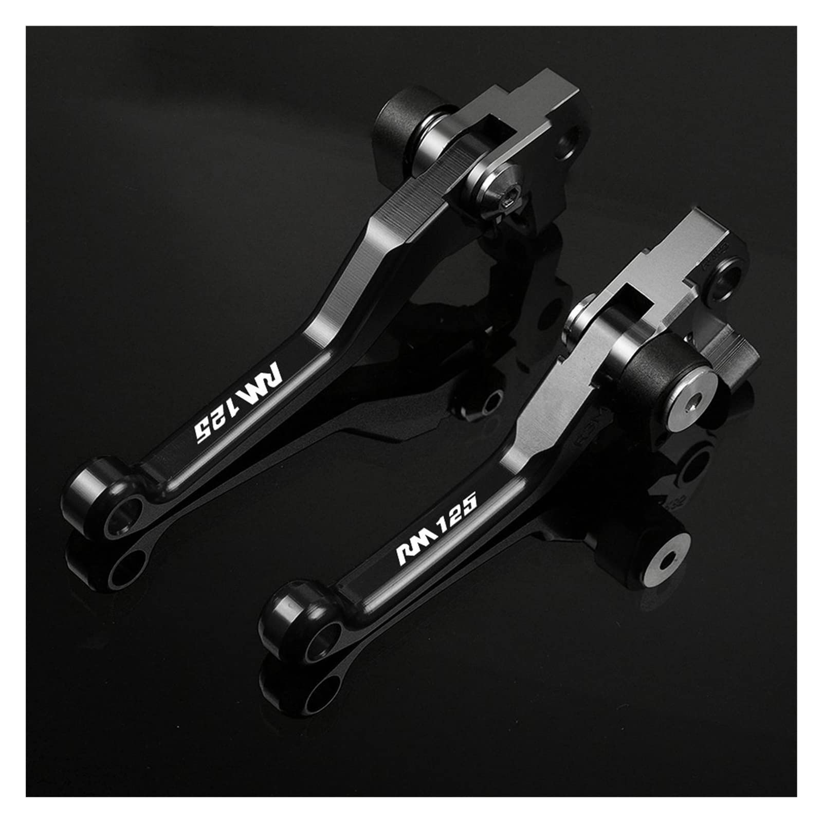 VTAIEX Motorbike Accessories Motorcycle Accessories Brake Clutch Levers for Suzuki RM125 RM 125 1996-2003 1997 1998 1999 2000 2001 2002(Black- Silver)