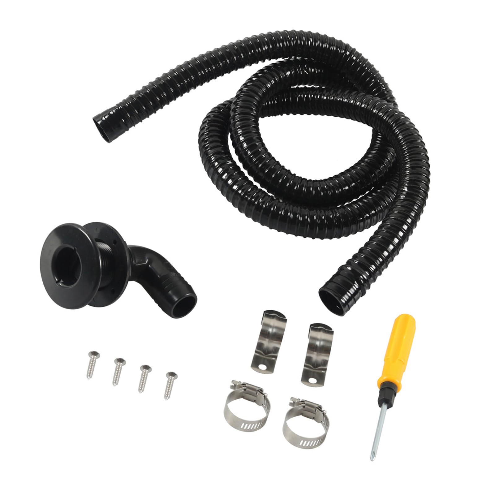 CUNZJIA 90 Degree Thru Hull Fitting Connector Leakproof Angled Thru Hull Fitting Bilge Pumps Drain for Boating Boats Yacht