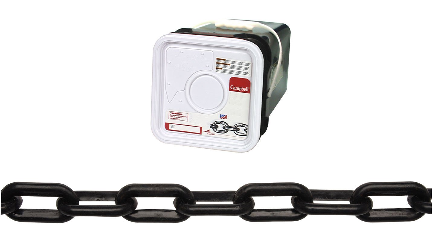 Campbell 0990856 138' #8 Plastic Black Chain Square Pail