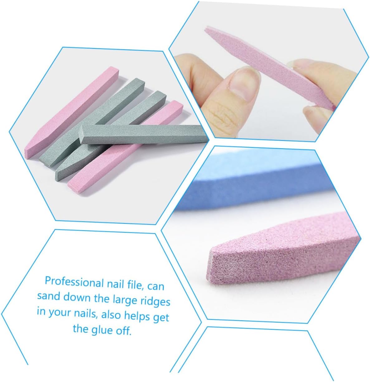 30Pcs Manicure Tools Nail File Cuticle Stone Pusher Sanding Sticks for Fingernails Toenails Polish Home Salon Nail Shaping Buffing