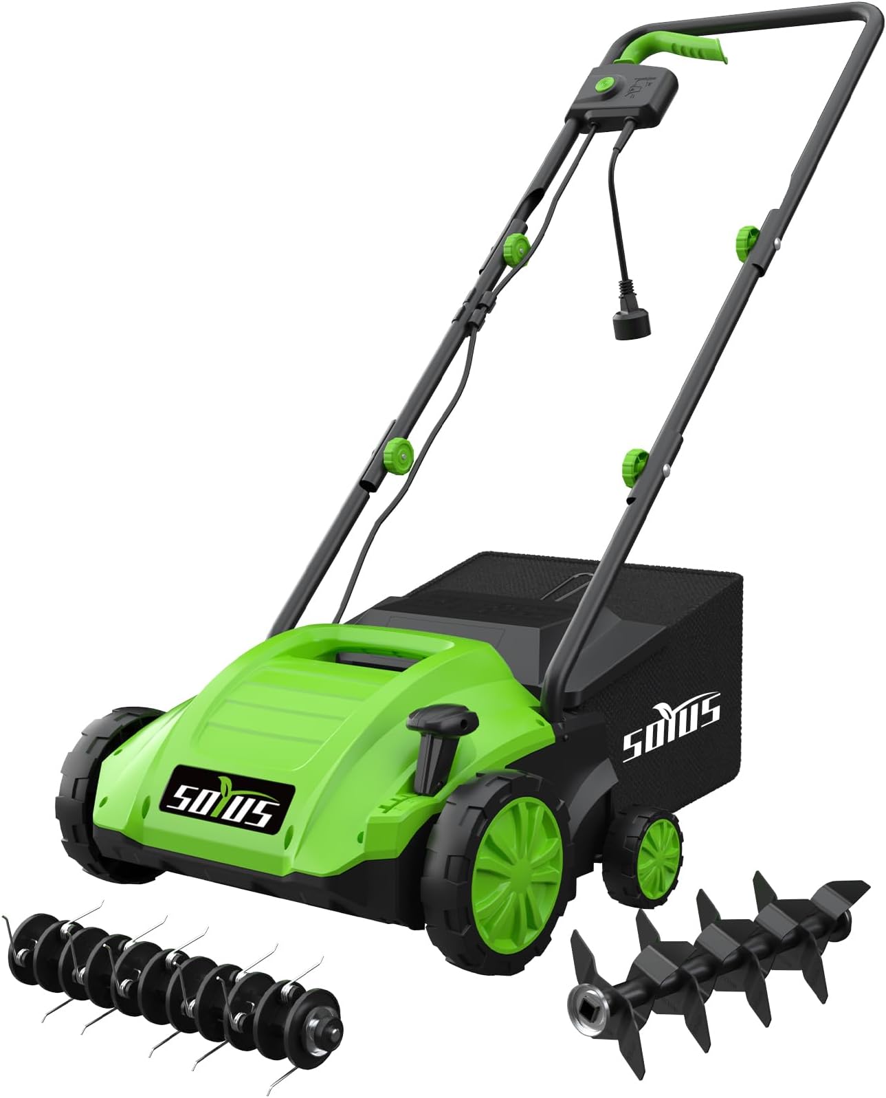 SOYUS Electric Dethatcher and Scarifier with 30L Collection Bag, 13
