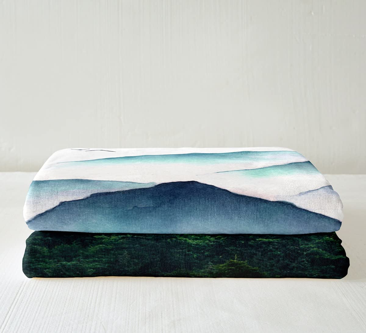 Smoky Mountain Sherpa Coperta in pile naturale per bambini, ragazzi, ragazze, nebbioso, coperta in microfibra sfocata coperta per divano letto, regina, 200 x 90 cm