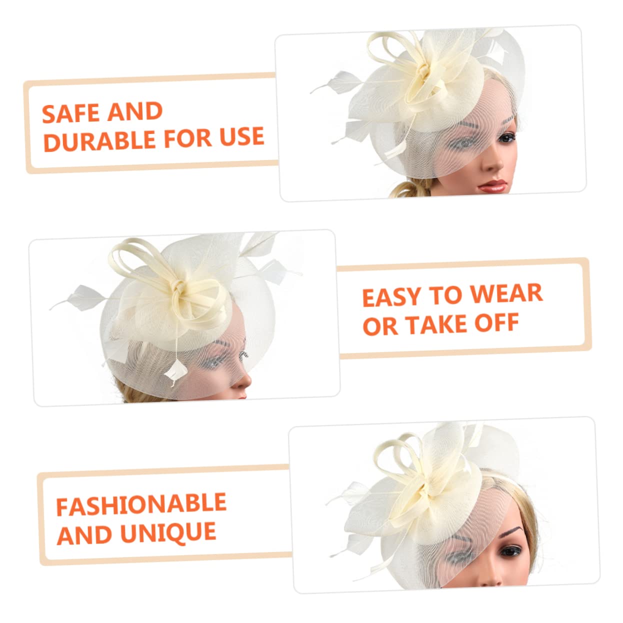 Abaodam 5pezzi Fascinator Elegante Rete per Cerimonie e Feste Cappello da Tea Party per Donne Accessorio per Matrimonio e Banchetto Design Leggero e Confortevole