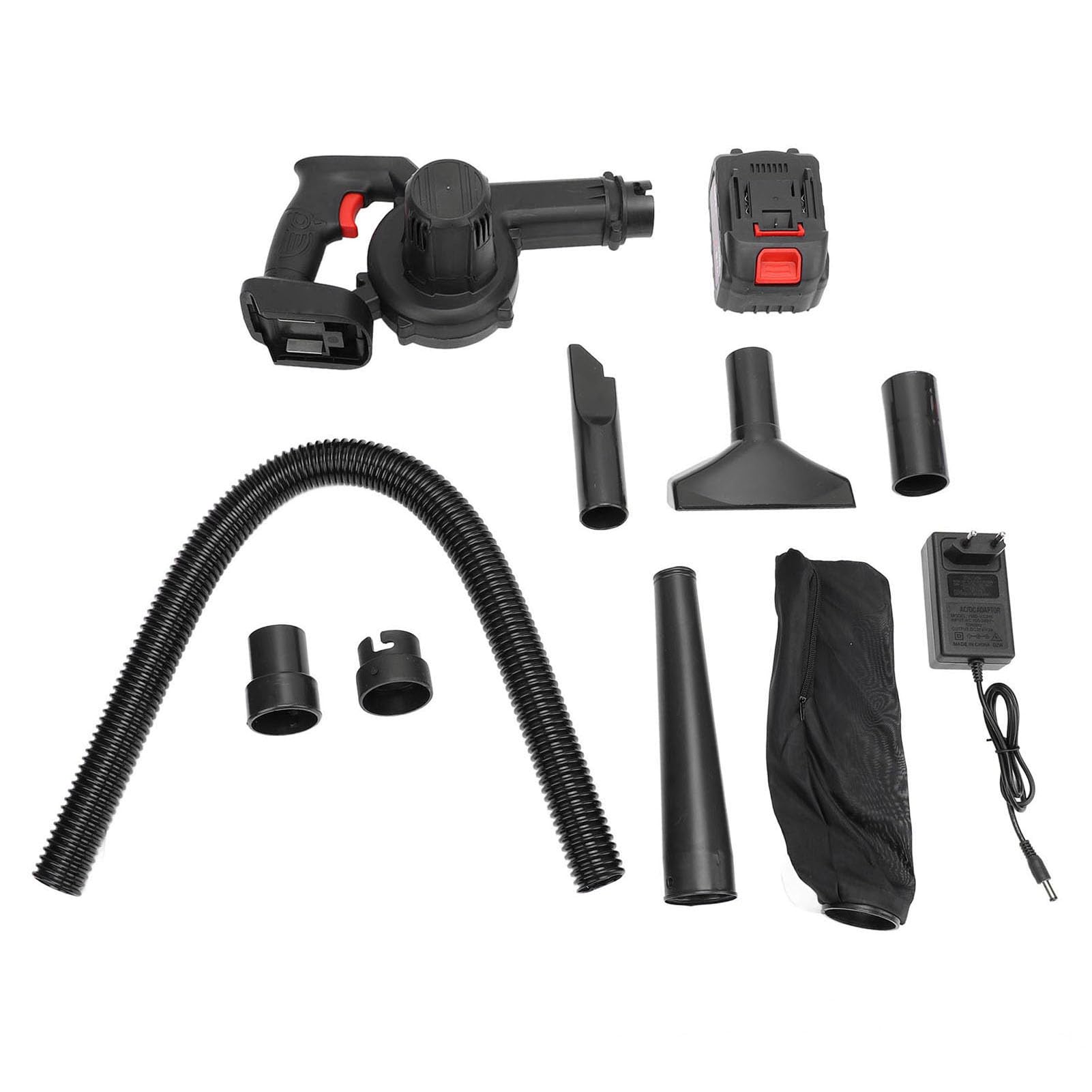 SEAFRONT Soplador de Hojas Inalámbrico de Mano con Batería de 5000 MAh, Kit de Aspirador de Hojas Eléctrico Liviano para Limpieza de Jardines y Césped (Enchufe de la UE)