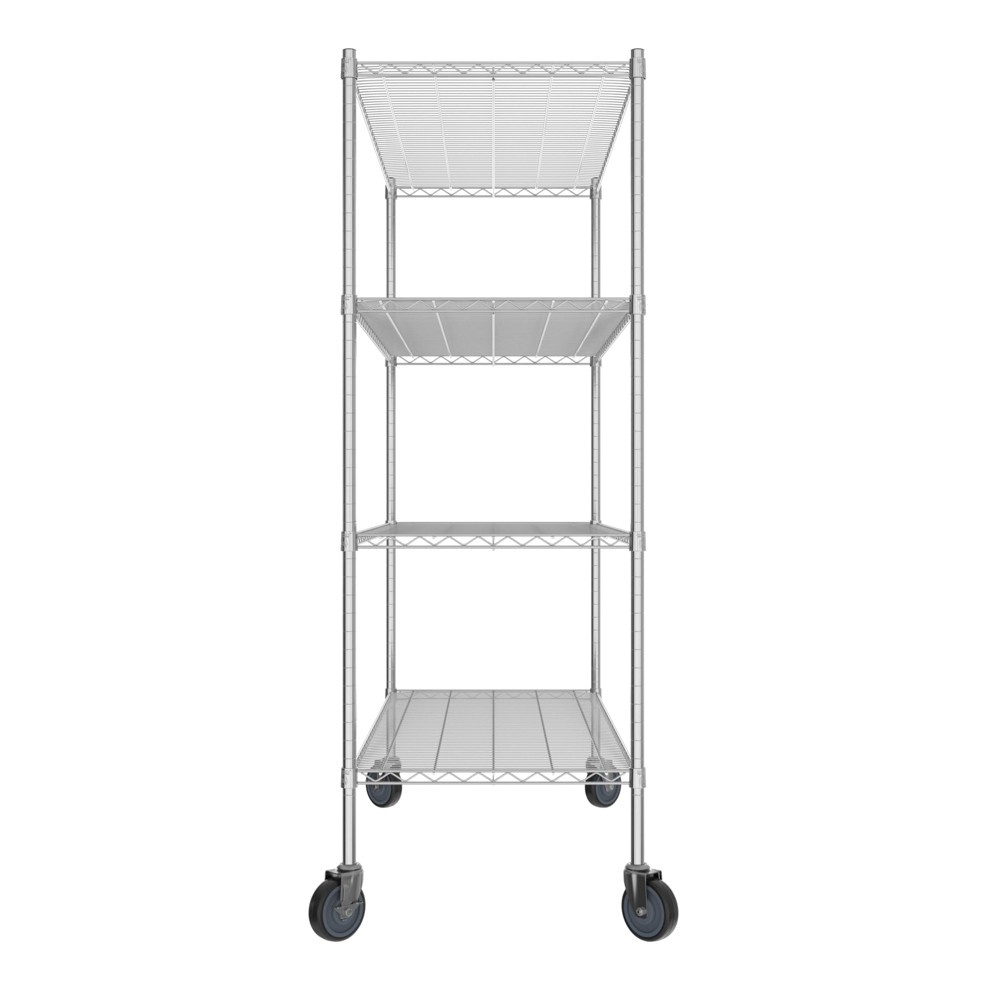 QUIET BOOK Commercial NSF Listed Chrome Mobile Wire Shelving Kit 24