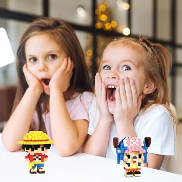 Micro Building Blocks, Anime Model Micro Blocks 3D Puzzle Micro Brick Figures Toys Mini Bricks 3D Model Block Micro Building Blocks Puzzle Children DIY Blocks Birthday Gift for Kids